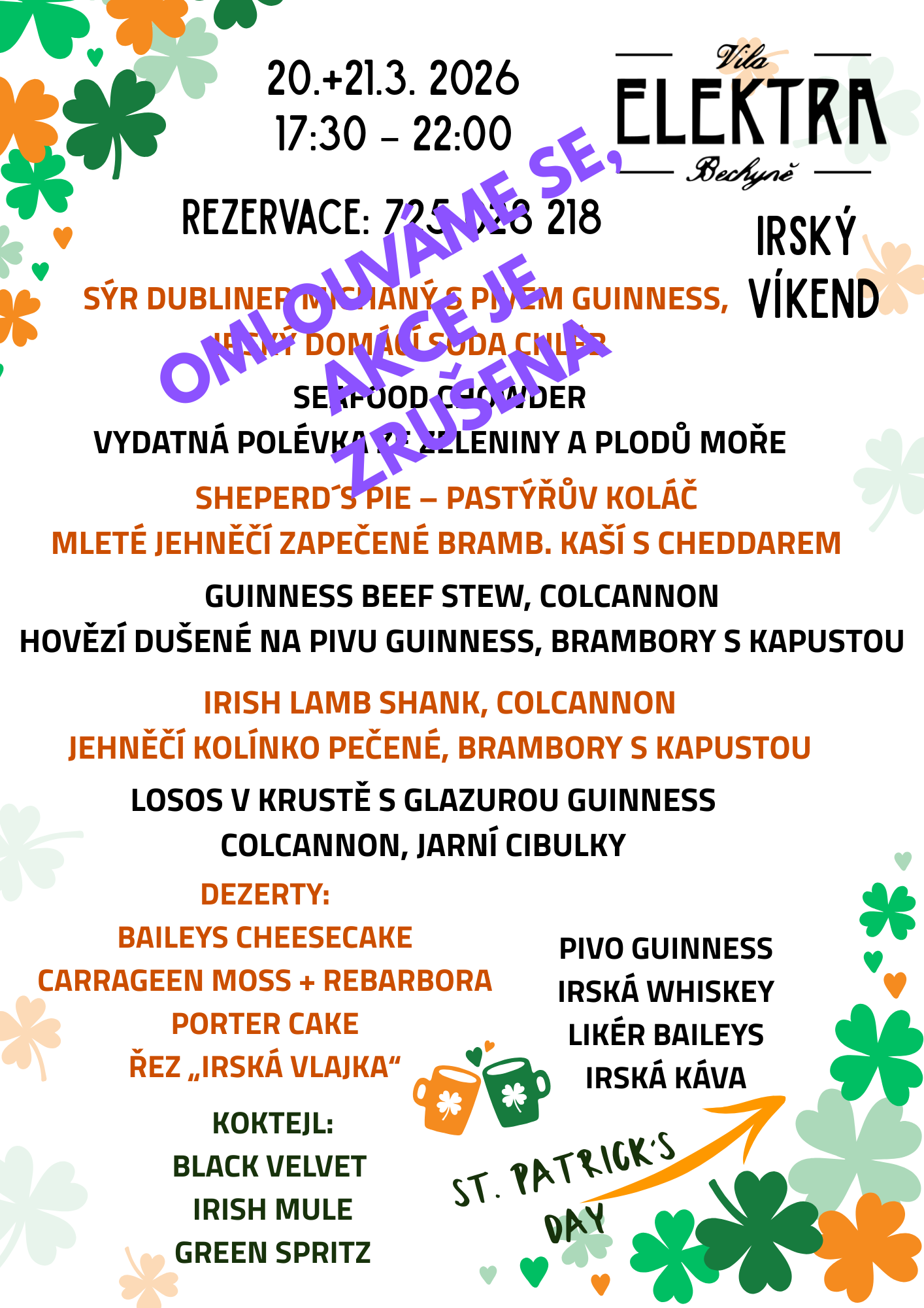 IRSKÝ VÍKEND ZRUŠENO